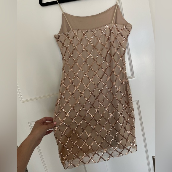 Showpo Rhythm of Love Dress - Sequin Rose Gold - Picture 3 of 6